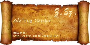 Zárug Szidor névjegykártya